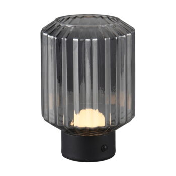 Čierno-sivá stmievateľná LED stolová lampa so skleneným tienidlom (výška 19,5 cm) Lord – Trio - Image 3