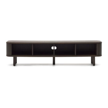 Tmavohnedý TV stolík v dekore jaseňa 200x50 cm Mailen – Kave Home - Image 5