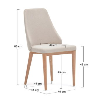 Béžová jedálenská stolička Rosie – Kave Home - Image 6