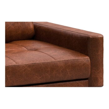 Červenohnedá kožená rohová pohovka MESONICA Musso Tufted, ľavý roh - Image 4