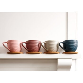 Ružový porcelánový hrnček s tanierikom 350 ml Abode – Ladelle – Obrázok 2