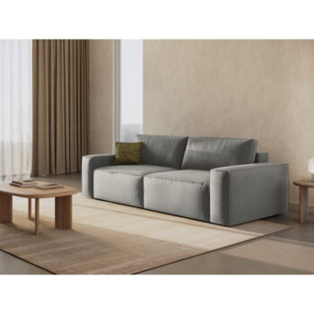 Svetlosivá rozkladacia pohovka z textílie bouclé 247 cm Jodie – Micadoni Home - Image 2