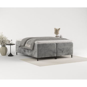 Tmavosivá boxspring posteľ s úložným priestorom 200x200 cm Araya – Maison de Rêve - Image 11