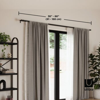 Oceľová roztiahnuteľná dvojitá garniža 91 - 168 cm Cappa - Umbra - Image 2