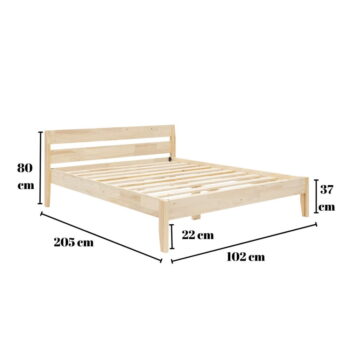 Jednolôžková posteľ zo smrekového dreva s roštom v prírodnej farbe 90x200 cm Venus – Kalune Design - Image 9