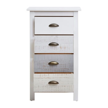 Vysoká bielo-sivá komoda so 4 zásuvkami Marckeric Romantica, 46 × 80 cm – Obrázok 6