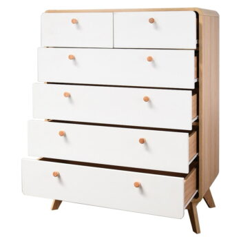 Vysoká komoda v dekore duba v bielo-prírodnej farbe 81x104 cm Caitlin – Støraa - Image 5
