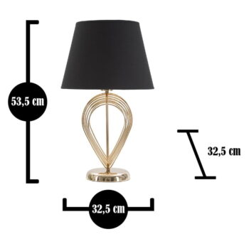 Čierna stolová lampa Mauro Ferretti Maxt, ø 32,5 cm – Obrázok 3