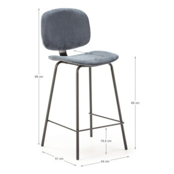 Modré barové stoličky v súprave 2 ks (výška sedadla 66 cm) Arus – Marckeric - Image 7