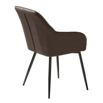 Tmavohnedá jedálenská stolička z imitácie kože Melfort – Unique Furniture - Image 4