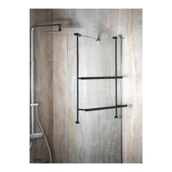 Čierny mosadzný závesný držiak na uteráky na sprchovú zástenu Sapho – Obrázok 2