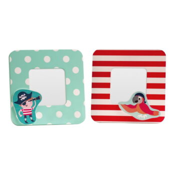 Červeno–tyrkysové drevené rámčeky v súprave 2 ks 12x12 cm Pirate – Premier Housewares