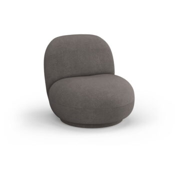 Sivé kreslo z textílie buklé Chuck – Micadoni Home - Image 2