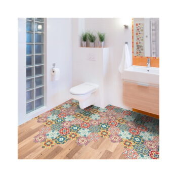 Sada 10 samolepiek na podlahu Ambiance Floor Stickers Hexagons Lorena, 40 × 90 cm – Obrázok 2