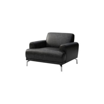 Čierne kožené kreslo MESONICA Puzo – Obrázok 2