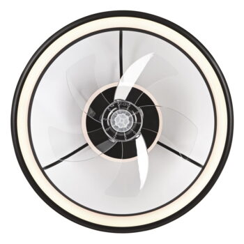 Čierne LED stropné svietidlo s ventilátorom Fargo – LAMKUR - Image 8