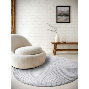 Svetlosivý okrúhly koberec ø 200 cm Panglao New York Light Grey – Elle Decoration - Image 2