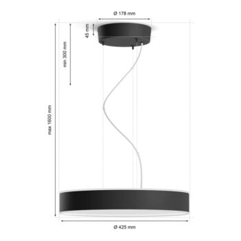 LED inteligentné závesné svietidlo 33,5 W Enrave – Philips Hue - Image 5