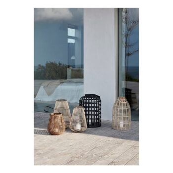 Súprava 2 čiernych bambusových lampášov Hübsch Bamboo Garo - Image 3