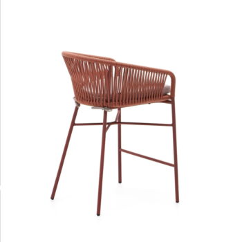 Záhradná barová stolička s výpletom vo farbe terakota Kave Home Yanet, výška 85 cm - Image 4