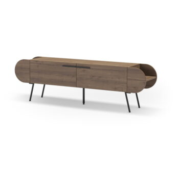 TV stolík v dekore orecha v prírodnej farbe 195x57 cm Saluso – Marckeric - Image 4