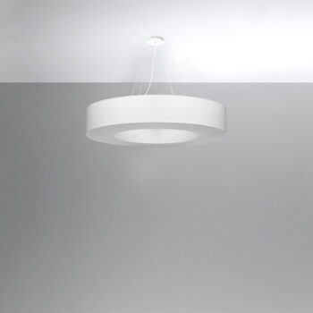 Biele závesné svietidlo s textilným tienidlom ø 90 cm Galata – Nice Lamps - Image 4