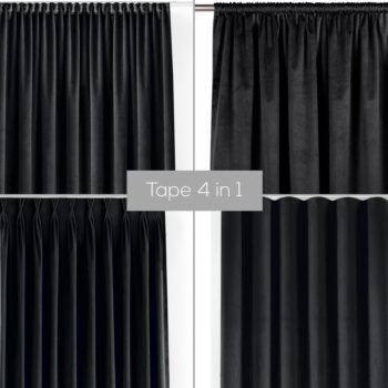 Čierny zamatový dimout záves 265x270 cm Velto – Filumi - Image 4