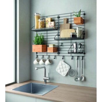 Lesklé čierne závesné oceľové háčiky v súprave 3 ks Mural – Metaltex - Image 4