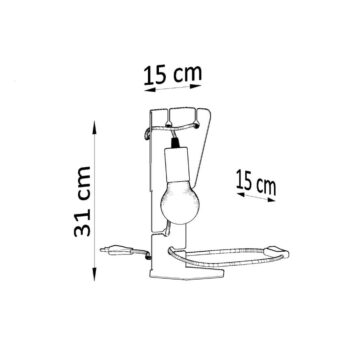 Čierna stolová lampa (výška  31 cm) Viking – Nice Lamps – Obrázok 6