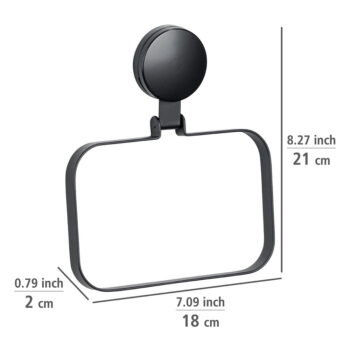 Čierny nástenný držiak na uterák Wenko Static-Loc® Plus - Image 4