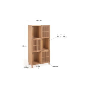 Knižnica v dekore duba s posuvnými dverami v prírodnej farbe 85x170 cm Beyla – Kave Home – Obrázok 8