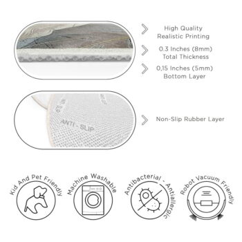 Zeleno-sivý prateľný okrúhly koberec ø 100 cm Dusty Leaves – Mila Home – Obrázok 4
