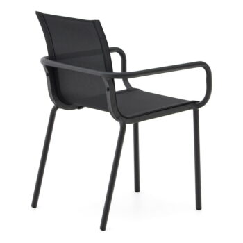 Čierna kovová záhradná stolička Galdana – Kave Home - Image 4
