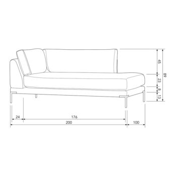 Béžový modul pohovky (pravý roh) Couple – WOOOD – Obrázok 8