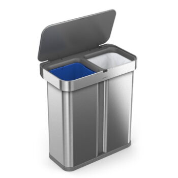 Bezdotykový odpadkový kôš na triedený odpad z nerezovej ocele 58 l Dual - simplehuman - Image 8
