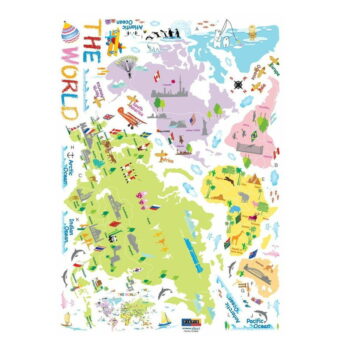 Detská mapa 135x65 cm World Map – Ambiance – Obrázok 2
