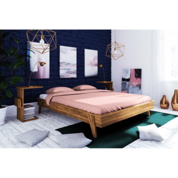 Dvojlôžková posteľ z dubového dreva 200x200 cm Retro - The Beds - Image 6