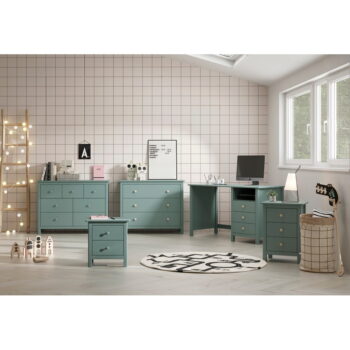 Detský nočný stolík z borovicového dreva v petrolejovomodrej farbe Max - Marckeric – Obrázok 3