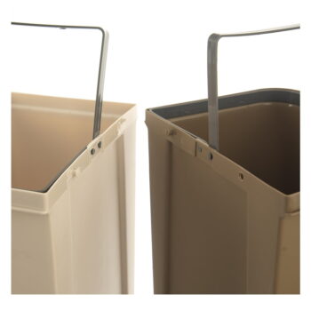 Bielo-béžový plastový odpadkový kôš na triedený odpad 2x20 l Duo Dust – Orion - Image 6