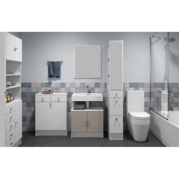 Biela vysoká kúpeľňová skrinka so zrkadlom 24x180 cm Combi - TemaHome - Image 10