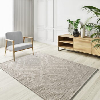 Krémový prateľný ručne tkaný koberec z recyklovanej bavlny 80x120 cm Pamuk – Universal - Image 2