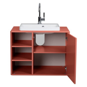 Červená závesná skrinka s umývadlom bez batérie 80x62 cm Color Bath – Tom Tailor - Image 8