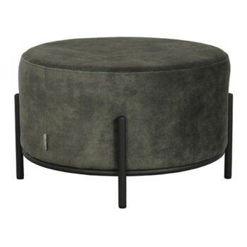 Khaki zamatový taburet Troy – LABEL51 - Image 2