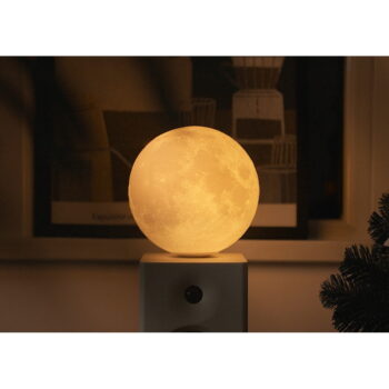 Tmavohnedá LED stolová lampa z orechového dreva (výška  19,5 cm) Smart LunaSpin – Gingko – Obrázok 6