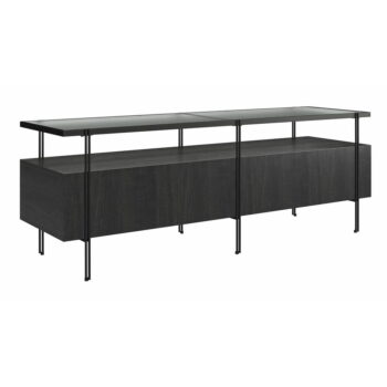 Čierny TV stolík v dekore duba 140x50 cm Wainwright - Queer Eye – Obrázok 5