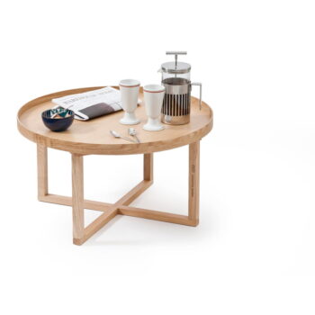 Okrúhly drevený stolík z dubového dreva Wireworks Round, ⌀ 66 cm – Obrázok 3