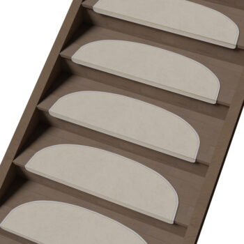 Krémovobiele nášľapy na schody v súprave 16 ks 20x65 cm Plain Color – Vitaus - Image 2