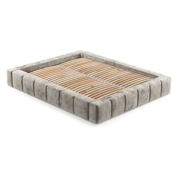 Béžová čalúnená dvojlôžková posteľ s úložným priestorom s roštom 200x200 cm Aruba L – Maison de Rêve - Image 9