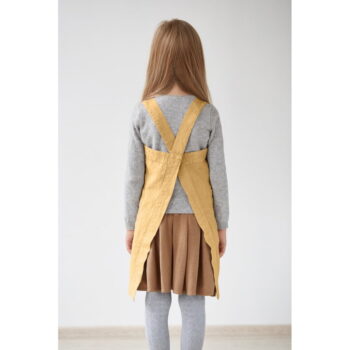 Detská žltá ľanová zástera Linen Tales Pinafore, 72 x 45 cm - Image 2
