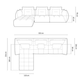 Červená rohová pohovka (variabilný roh) Bloom – Micadoni Home - Image 7